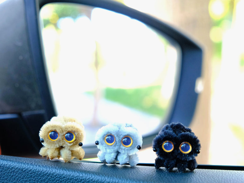 Chenille Mini Spiders Car Dashboard Decor, Rainbow Spiders Car Accessories, Anime Car Accessories, Cute Interior Car Accessories for Teens