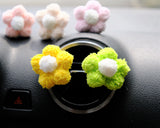 Crochet Flowers Car Vent Clip, Rainbow Daisy Car Air Freshener, Boho Car Accessory for Women, Cute Car Accessories Interior, Kwaii Car Decor