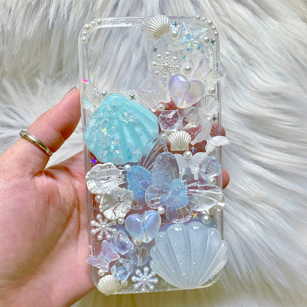 Decoden Phone Case, Shells/Butterfly Phone Case, Crystal Phone Case, Custom Phone Case for iPhone 13/14/15 Pro Max, Samsung, Google