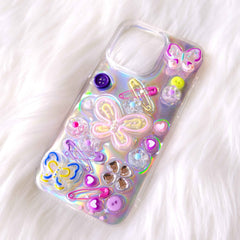 Bling Butterfly 3D Phone Case, Resin Phone Case, Glitter iPhone Case, Cute Phone Case for iPhone 12/13/14/15 Pro Max, OnePlus, Galaxy
