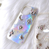 Bling Moon & Stars 3D Phone Case, Resin Phone Case, Glitter iPhone Case, Cute Phone Case for iPhone 12/13/14/15 Pro Max, OnePlus, Galaxy