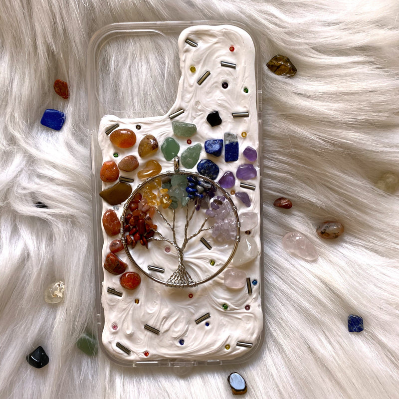 Decoden Mosaic Phone Case, Crystal Phone Case, Tree of Life 3D iPhone Case, Custom Phone Case for iPhone 13/14/15 Pro Max, One Plus, Galaxy