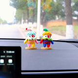 Crochet Clown Car Dashboard Decor, Horror Car Accessories, Rainbow Clown Car Decor, Anime Car Accessory for Women/Teens, Gift for Boyfriend