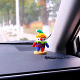 Crochet Clown Car Dashboard Decor, Horror Car Accessories, Rainbow Clown Car Decor, Anime Car Accessory for Women/Teens, Gift for Boyfriend