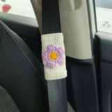 Crochet Daisy Steering Wheel Cover, Adjustable Steering Wheel Cover, Cute Interior Car Accessory for Women, Custom Steering Wheel Cover