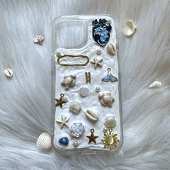 Custom Decoden Mosaic Phone Case Turtle & Seashell & Crystal