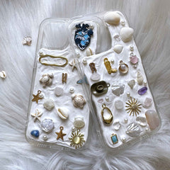 Custom Decoden Mosaic Phone Case Turtle & Seashell & Crystal