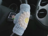 Adjustable Steering Wheel Cover, Crochet Daisy Steering Wheel Cover, Cute Car Interior Accessory for Women, Boho Steering Wheel Cover