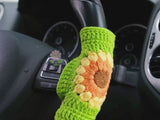 Adjustable Steering Wheel Cover, Crochet Sunflower Steering Wheel Cover, Cute Car Interior Accessory for Women, Boho Steering Wheel Cover