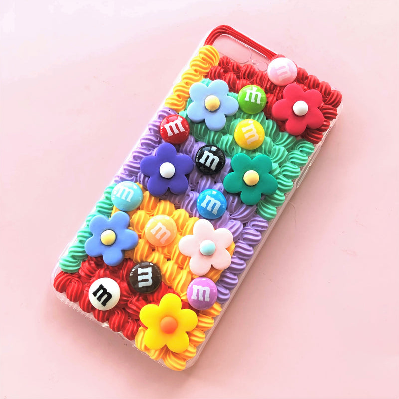 Rainbow Flowers Decoden Phone Case- Full Whip