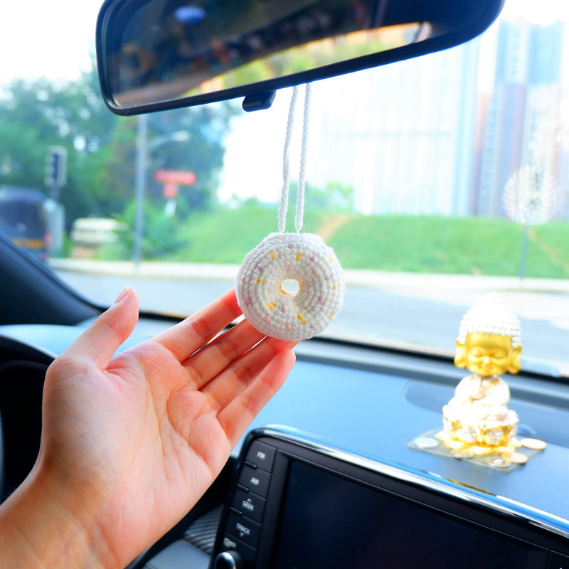 Crochet Car Mirror Hanging Accessories- Donuts