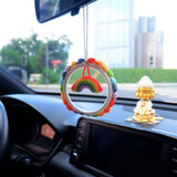 Crochet Car Mirror Hanging Accessories- Rainbow