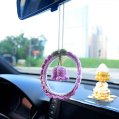 Crochet Car Mirror Hanging Accessories- Bell Orchid