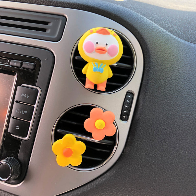 Plaster Car Vent Clips- Duck & Flowers