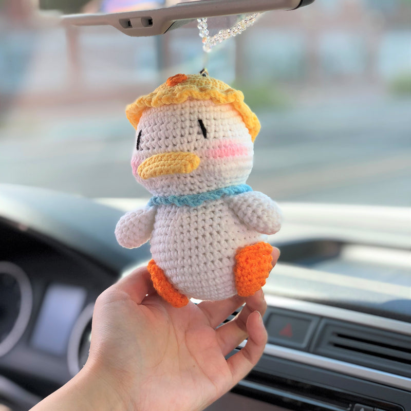 Crochet Car Mirror Hanging Accessory- Duck