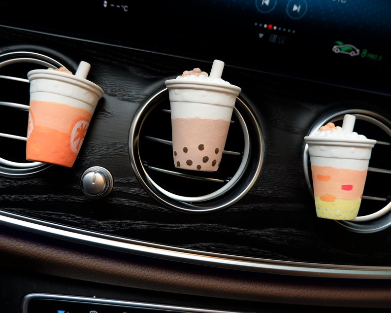 2Pcs Bubble Milk Tea Car Vent Clips