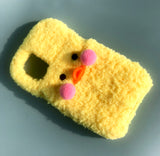 Crochet Yellow Duck Fluffy Phone Case