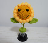 Crochet Car Dashboard Accessories- Smiley Sunflower