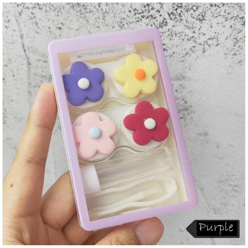 Pack of 2 Flowers Contact Lense Case