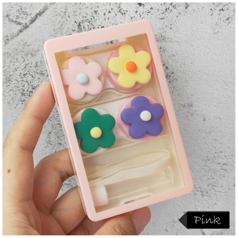 Pack of 2 Flowers Contact Lense Case