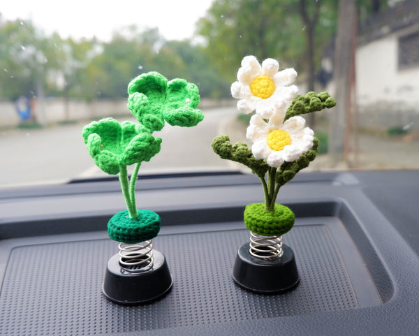 Crochet Car Dashboard Accessories- Daisy & Clover