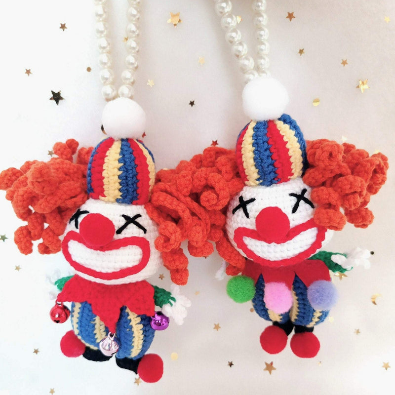 Crochet Car Mirror Hanging Accessory- Clown