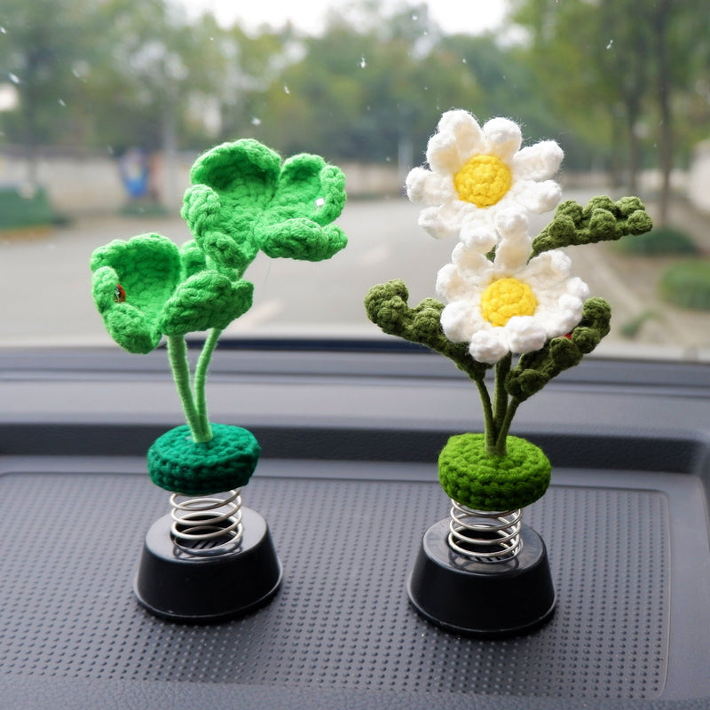 Crochet Car Dashboard Accessories- Daisy & Clover