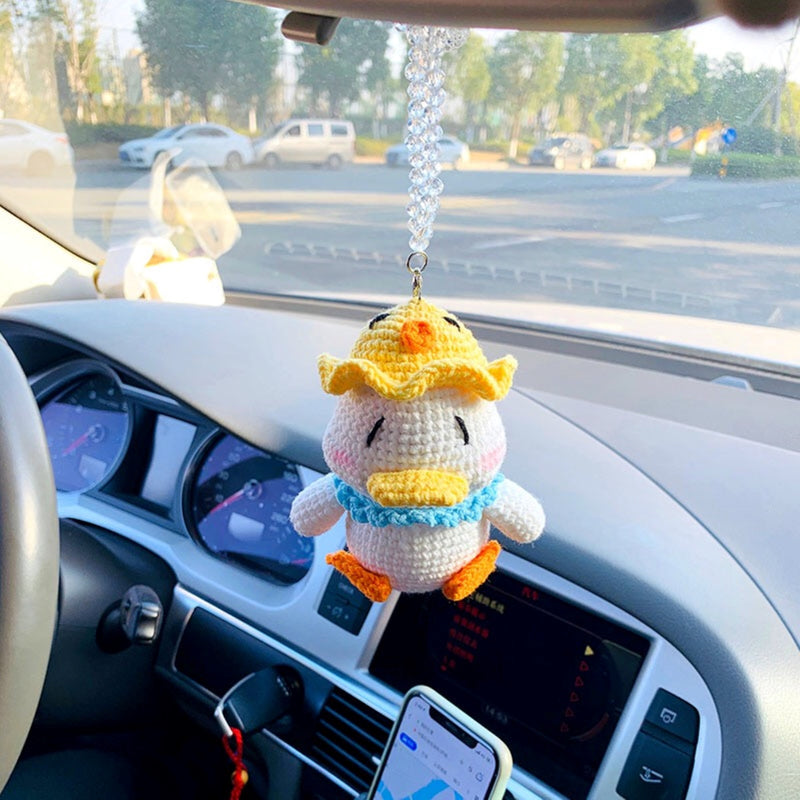 Crochet Car Mirror Hanging Accessory- Duck