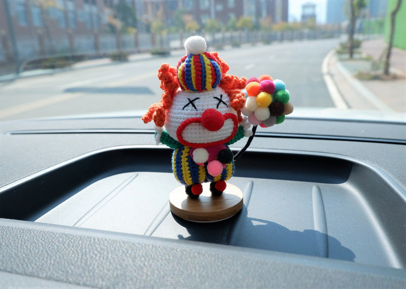 Crochet Car Dashboard Accessories- Halloween Clown