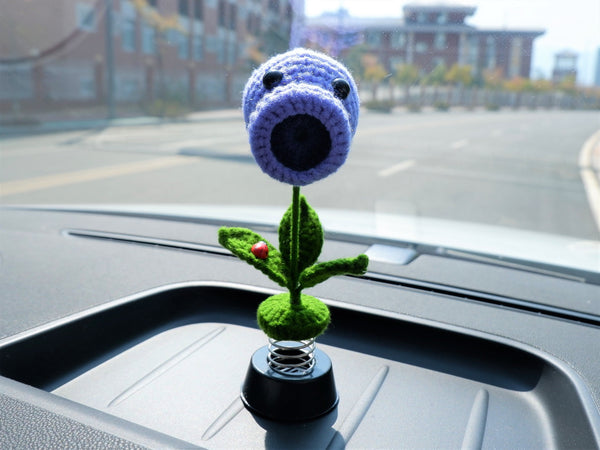 Crochet Dashboard Decor - Snow Pea Shooter