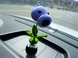 Crochet Dashboard Decor - Snow Pea Shooter