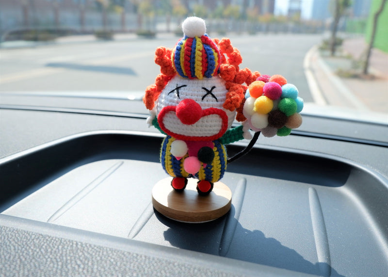 Crochet Car Dashboard Accessories- Halloween Clown