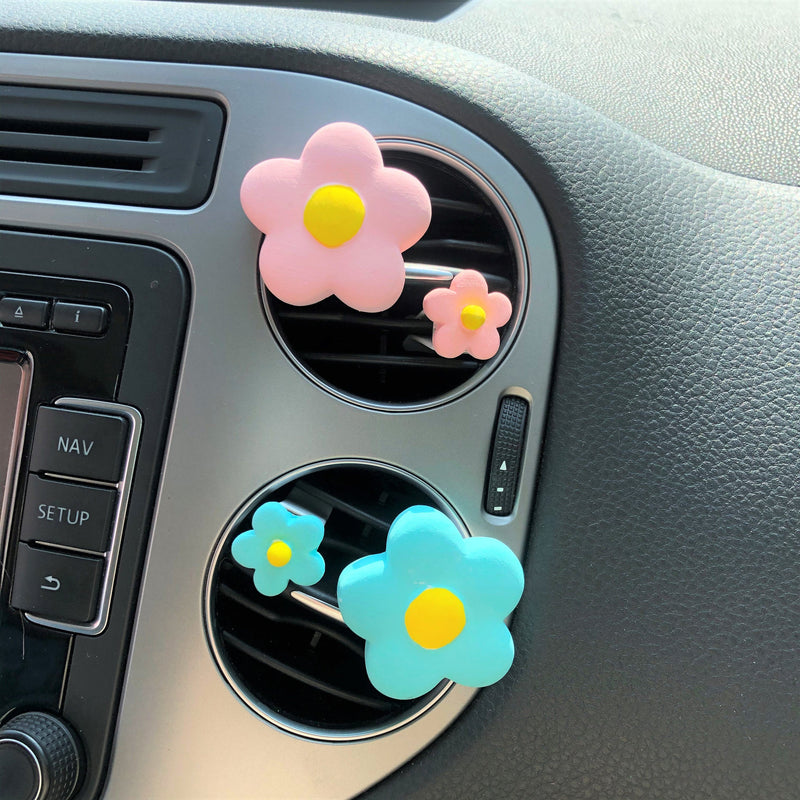 4Pcs Car Air Freshener Vent Clips- Pastel Flowers