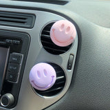 2Pcs Smiley Face Car Vent Clips- Pastel Colors