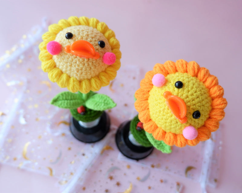 Crochet Ducklings Car Dashboard Decor, Cute Car Accessories for Women, Kawaii Car Air Freshener, Sunflower Car Accessories for Teens