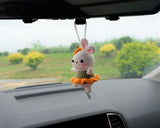 Crochet Car Mirror Hanging Accessory- Bunny