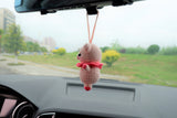 Crochet Car Mirror Hanging Accessory- Piggy