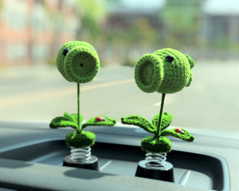 Crochet Car Dashboard Decor- Pea Shooter