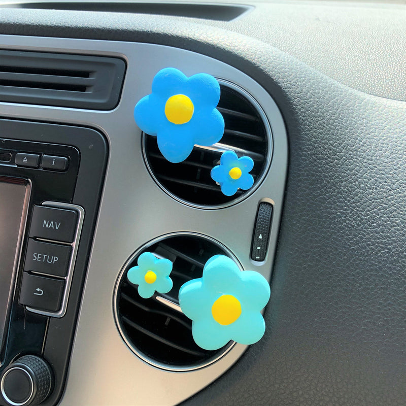 4Pcs Car Air Freshener Vent Clips- Pastel Flowers