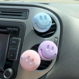 2Pcs Smiley Face Car Vent Clips- Pastel Colors