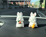 Set of 2 Cute Bunny Car Dashboard Decor, Kawaii Pink Bunnies Car Air Freshener, Car Accessories for Women, Plaster  Car Charm