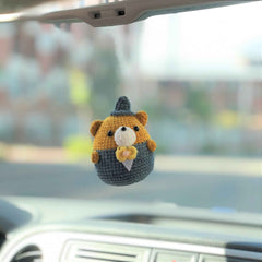 Crochet Mr. Bear Car Mirror Accessory