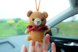 Crochet Car Mirror Hanging Accessory- Bear