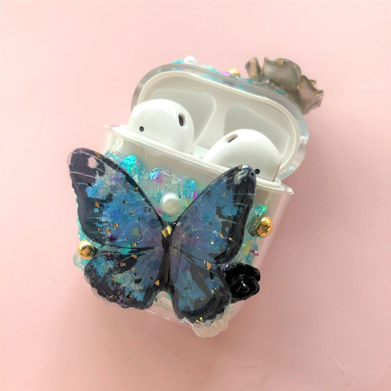 Decoden AirPods Case, Vintage Butterfly Silicone AirPods Cover Case, Whipped Cream AirPods Case, Cute Butterfly Case for Airpods 1/2/Pro