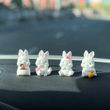 Set of 2 Cute Bunny Car Dashboard Decor, Kawaii Pink Bunnies Car Air Freshener, Car Accessories for Women, Plaster  Car Charm