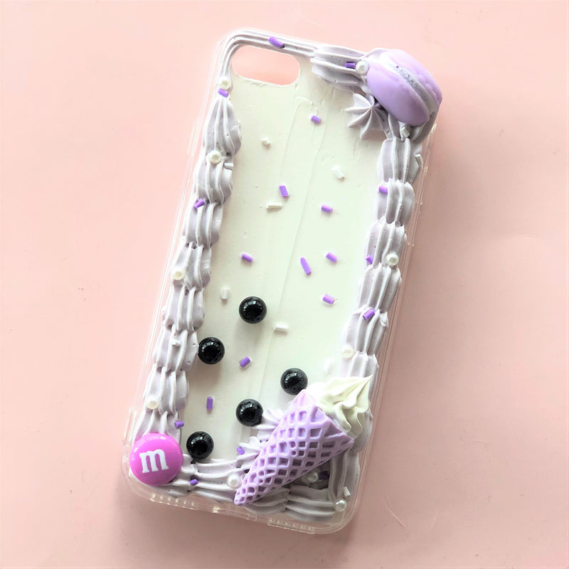 Anime Mirror  Decoden Handmade Custom Cream Phone Case for iPhone