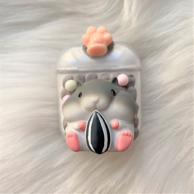 Decoden AirPods Case,  Kawaii Hamster 3D AirPods Case, Custom AirPods Case Cover, Cute Silicone Airpods 2/Pro Case, Anime AirPods Case