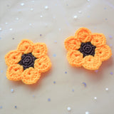 Crochet Car Coasters, Set of 2, Sunflower Car Coasters, Boho Car Accessories For Women, 2.5'' Car Coasters, Handmade Car Coasters