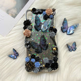 Decoden Phone Case, Vintage iPhone Case, 3D Butterfly/Rose Phone Case, Glitter Phone Case for iPhone X/11/XR/12 Pro Max, OnePlus, Galaxy