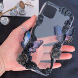 Decoden Phone Case, Vintage iPhone Case, 3D Butterfly/Rose Phone Case, Glitter Phone Case for iPhone X/11/XR/12 Pro Max, OnePlus, Galaxy